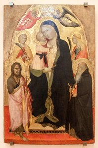 Madonna con el Niño entre los santos Juan Bautista de Agnolo Gaddi